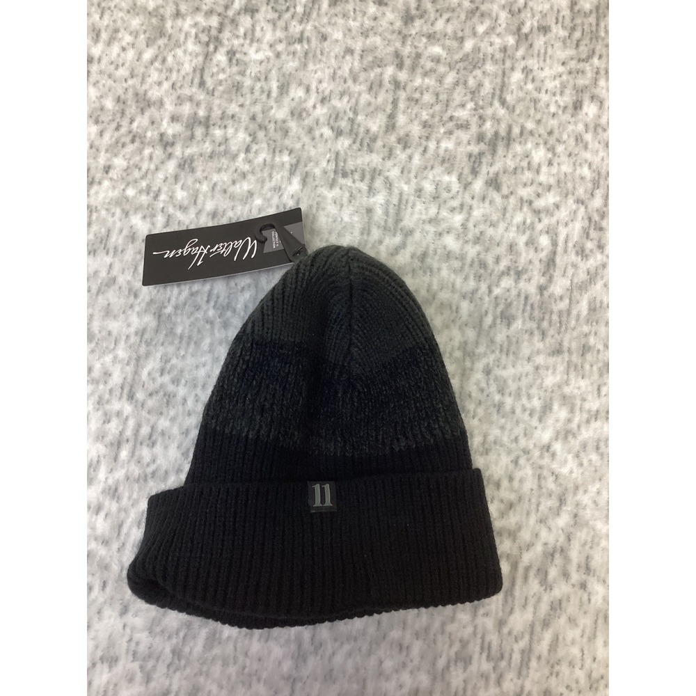 Walter Hagen Mens Perfect 11 Golf Beanie Black Grey Knit Hat WH-522-HT-P11